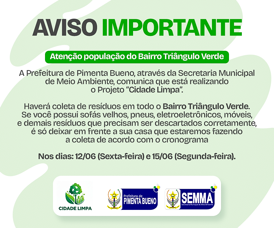 Comunicado Triângulo Verde